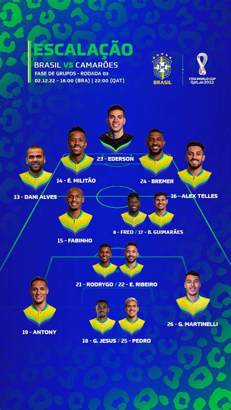 última escalação da seleção brasileira